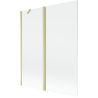 Mexen Mist paravan de duș cu 2 uși 140 x 150 cm, transparent, auriu periat - 8A9-140-011-55-00