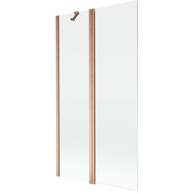 Mexen Mist 2-szárnyú fürdőszobai paraván 100 x 150 cm, átlátszó, kefe hatású réz - 8A9-100-011-65-00