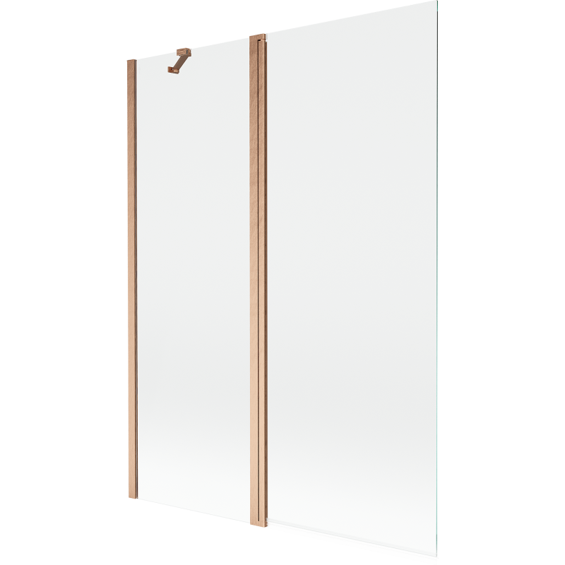 Mexen Mist paravan de baie 2-panouri 130 x 150 cm, transparent, cupru periat - 8A9-130-011-65-00