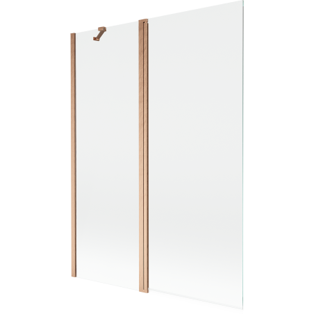 Mexen Mist paravan de baie 2-panouri 130 x 150 cm, transparent, cupru periat - 8A9-130-011-65-00