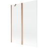 Mexen Mist paravan de baie 2-panouri 130 x 150 cm, transparent, cupru periat - 8A9-130-011-65-00