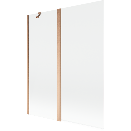 Mexen Mist paravan de baie 2-paneluri 140 x 150 cm, transparent, cupru periat - 8A9-140-011-65-00
