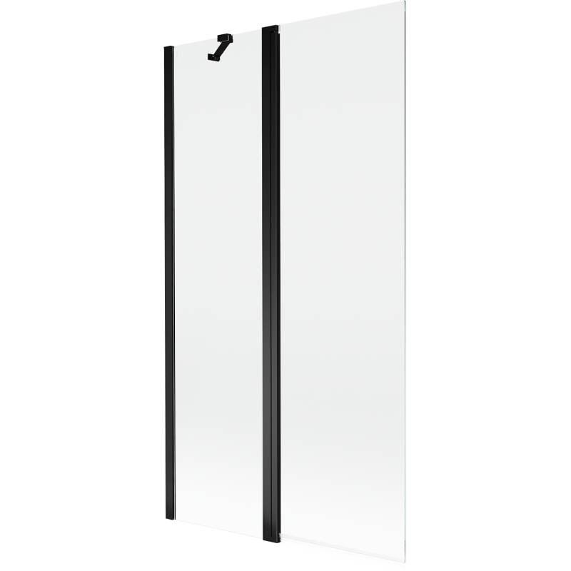 Paravan de baie Mexen Mist 2-pliabil 100 x 150 cm, transparent, negru - 8A9-100-011-70-00
