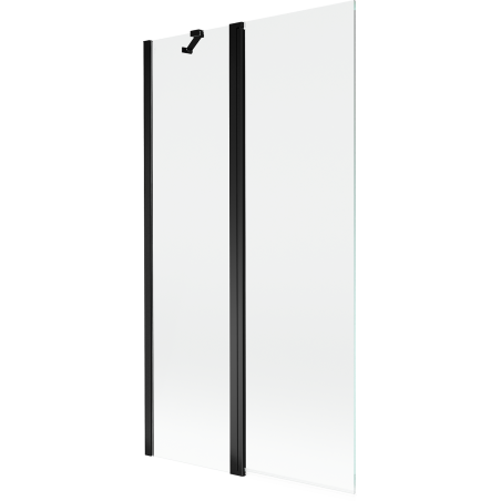 Paravan de baie Mexen Mist 2-pliabil 100 x 150 cm, transparent, negru - 8A9-100-011-70-00