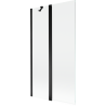 Paravan de baie Mexen Mist 2-pliabil 100 x 150 cm, transparent, negru - 8A9-100-011-70-00