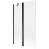 Mexen Mist paravan pentru cadă de baie cu 2 uși 110 x 150 cm, transparent, negru - 8A9-110-011-70-00