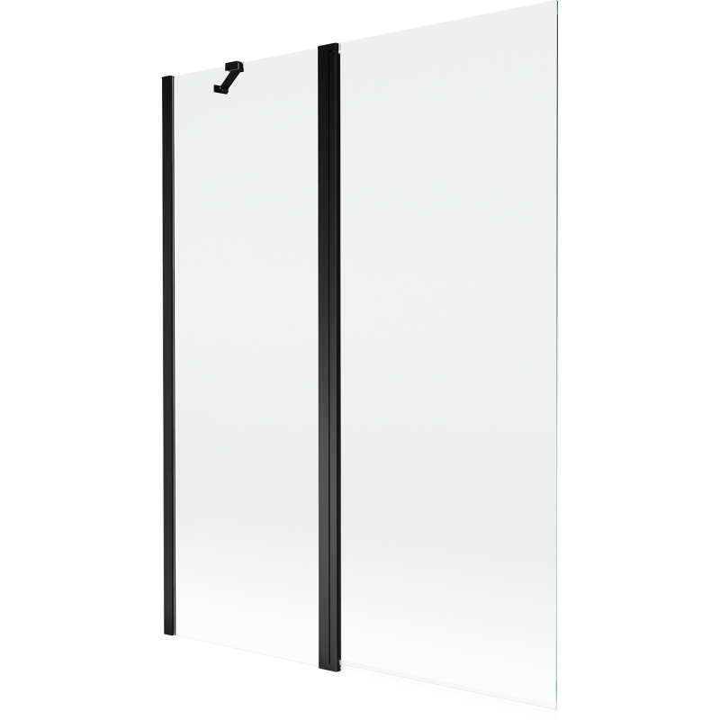 Mexen Mist paravan de cadă cu 2 canaturi 130 x 150 cm, transparent, negru - 8A9-130-011-70-00