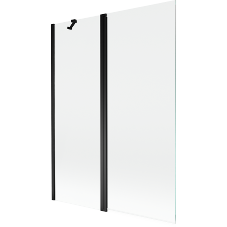 Mexen Mist paravan de cadă cu 2 canaturi 130 x 150 cm, transparent, negru - 8A9-130-011-70-00