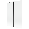 Mexen Mist paravan de cadă cu 2 canaturi 130 x 150 cm, transparent, negru - 8A9-130-011-70-00