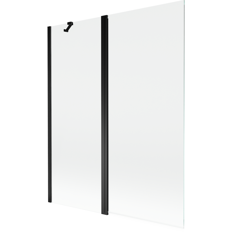 Mexen Mist paravan baie, 2 canaturi, 140 x 150 cm, transparent, negru - 8A9-140-011-70-00