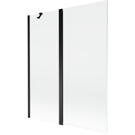 Mexen Mist paravan baie, 2 canaturi, 140 x 150 cm, transparent, negru - 8A9-140-011-70-00
