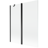Mexen Mist paravan baie, 2 canaturi, 140 x 150 cm, transparent, negru - 8A9-140-011-70-00