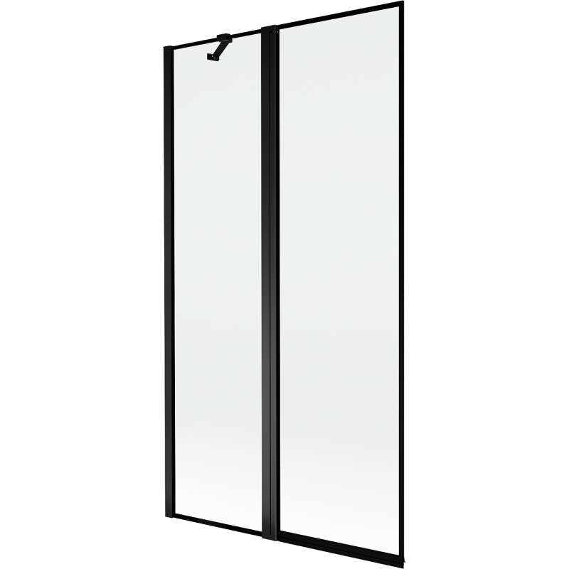 Mexen Mist 2-szárnyú bal fürdőkád paraván 100 x 150 cm, fekete keret, fekete - 8A9-100-011-70-70-L