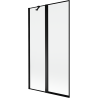 Mexen Mist paravan de duș, 2 uși batante, stânga, 100 x 150 cm, cadru negru, negru - 8A9-100-011-70-70-L