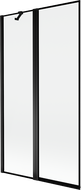 Mexen Mist paravan de duș, 2 uși batante, stânga, 100 x 150 cm, cadru negru, negru - 8A9-100-011-70-70-L