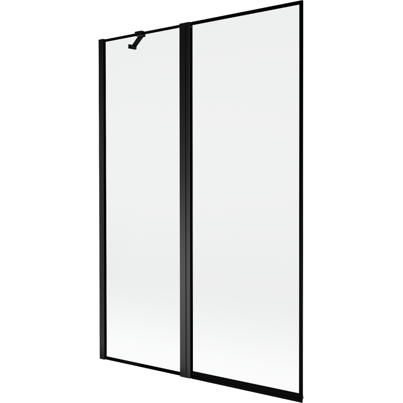 Mexen Mist fürdőszobai paraván 2-szárnyú bal 120 x 150 cm, fekete keret, fekete - 8A9-120-011-70-70-L