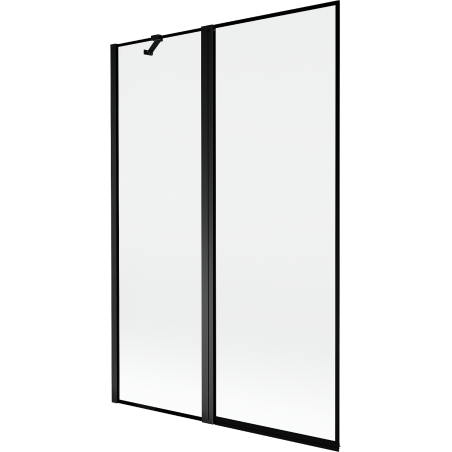 Mexen Mist fürdőszobai paraván 2-szárnyú bal 120 x 150 cm, fekete keret, fekete - 8A9-120-011-70-70-L