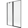 Mexen Mist 2-szárnyas bal oldali kádparaván 120 x 150 cm, fekete keret, fekete - 8A9-120-011-70-70-L