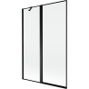 Paravan cadă Mexen Mist cu 2 panouri stânga 120 x 150 cm, ramă neagră, negru - 8A9-120-011-70-70-L