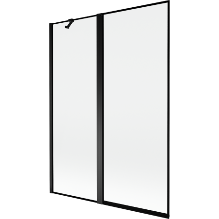 Mexen Mist 2 szárnyú baloldali kádparaván 130 x 150 cm, fekete keret, fekete - 8A9-130-011-70-70-L