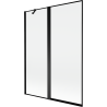 Mexen Mist kétszárnyú kádparaván bal 130 x 150 cm, fekete keret, fekete - 8A9-130-011-70-70-L