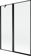 Mexen Mist kétszárnyú kádparaván bal 130 x 150 cm, fekete keret, fekete - 8A9-130-011-70-70-L