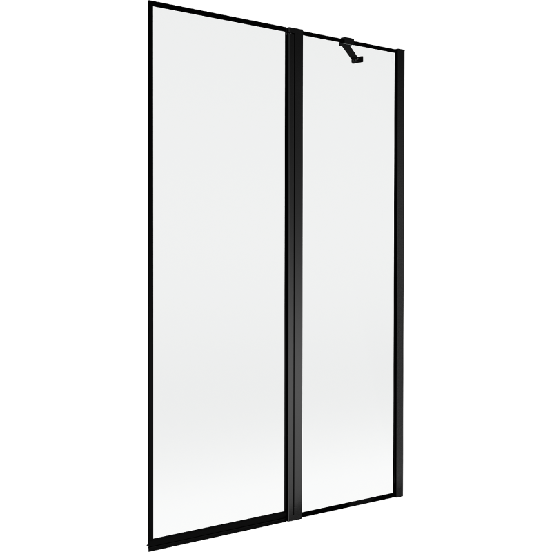 Mexen Mist kádparaván 2-szárnyú jobb 110 x 150 cm, fekete keret, fekete - 8A9-110-011-70-70-P