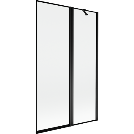Paravan Mexen Mist pentru cabină de duș, cu 2 canaturi, dreapta, 110 x 150 cm, ramă neagră, negru - 8A9-110-011-70-70-P