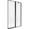 Paravan Mexen Mist pentru cabină de duș, cu 2 canaturi, dreapta, 110 x 150 cm, ramă neagră, negru - 8A9-110-011-70-70-P