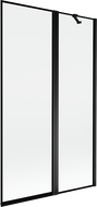 Mexen Mist 2-szárnyú jobbos kádparaván 110 x 150 cm, fekete keret, fekete - 8A9-110-011-70-70-P