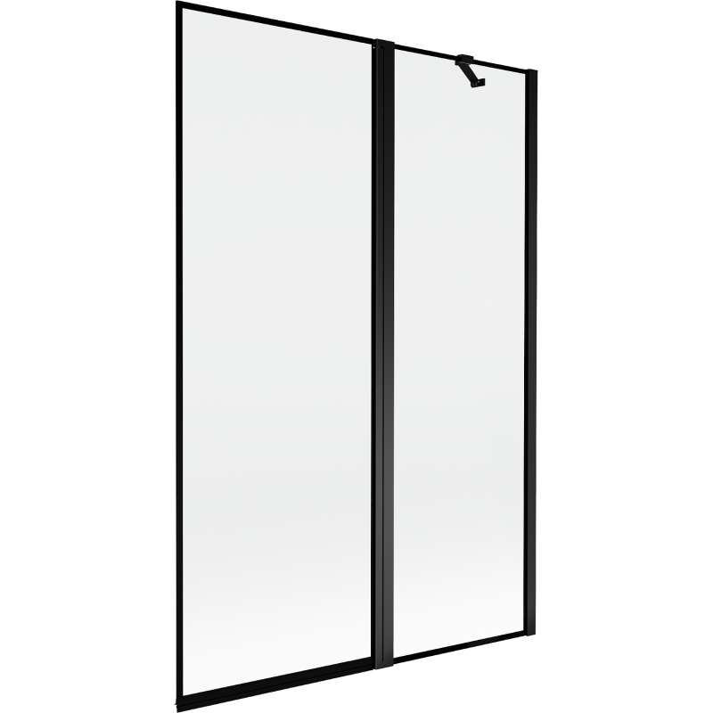Mexen Mist 2-szárnyú jobbos fürdőkád paraván 120 x 150 cm, fekete keret, fekete - 8A9-120-011-70-70-P