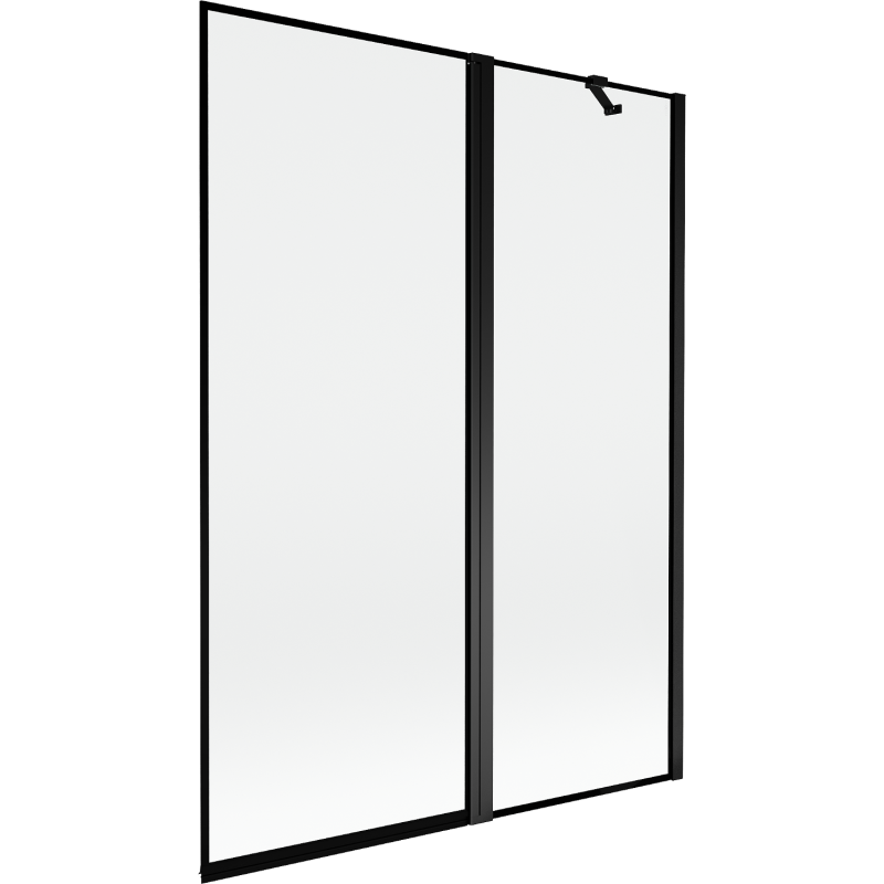 Mexen Mist kétszárnyú fürdőszobai paraván jobbos 130 x 150 cm, fekete keret, fekete - 8A9-130-011-70-70-P