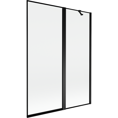 Mexen Mist kétszárnyú fürdőszobai paraván jobbos 130 x 150 cm, fekete keret, fekete - 8A9-130-011-70-70-P