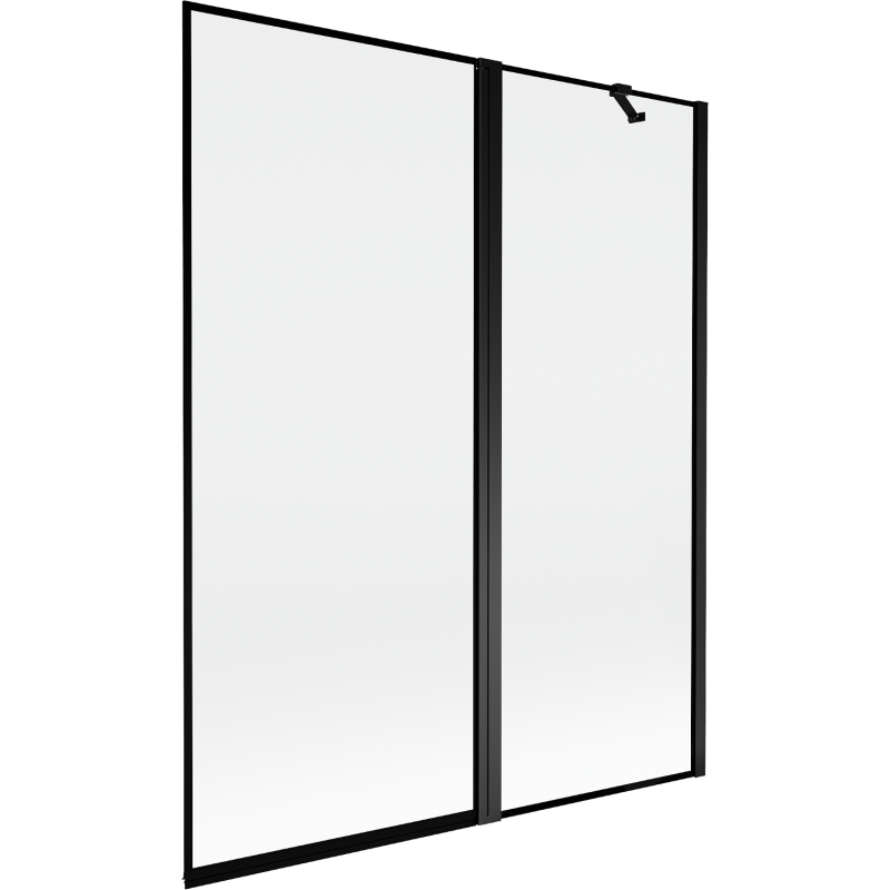Mexen Mist dupla tolóajtós kádparaván jobb oldali szerelés 140 x 150 cm, fekete keret, fekete - 8A9-140-011-70-70-P