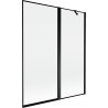 Mexen Mist dupla tolóajtós kádparaván jobb oldali szerelés 140 x 150 cm, fekete keret, fekete - 8A9-140-011-70-70-P