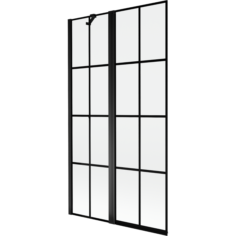 Mexen Mist paravan de baie cu 2 uși, stâng, 100 x 150 cm, grilaj negru, negru - 8A9-100-011-70-77-L