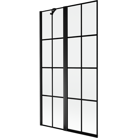 Mexen Mist paravan de baie cu 2 uși, stâng, 100 x 150 cm, grilaj negru, negru - 8A9-100-011-70-77-L