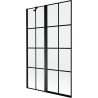 Mexen Mist 2-szárnyú kádparaván bal 110 x 150 cm, fekete rácsos, fekete - 8A9-110-011-70-77-L