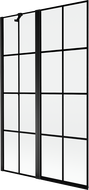 Mexen Mist 2-szárnyú kádparaván bal 110 x 150 cm, fekete rácsos, fekete - 8A9-110-011-70-77-L