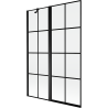 Mexen Mist balos ajtó 2-szárnyú bal 120 x 150 cm, fekete rács, fekete - 8A9-120-011-70-77-L
