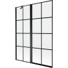 Mexen Mist kétszárnyú bal oldali zuhanyfal 130 x 150 cm, fekete rács, fekete - 8A9-130-011-70-77-L