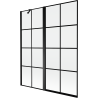 Mexen Mist 2-szárnyas bal oldali fürdőszobai paraván 140 x 150 cm, fekete rács, fekete - 8A9-140-011-70-77-L