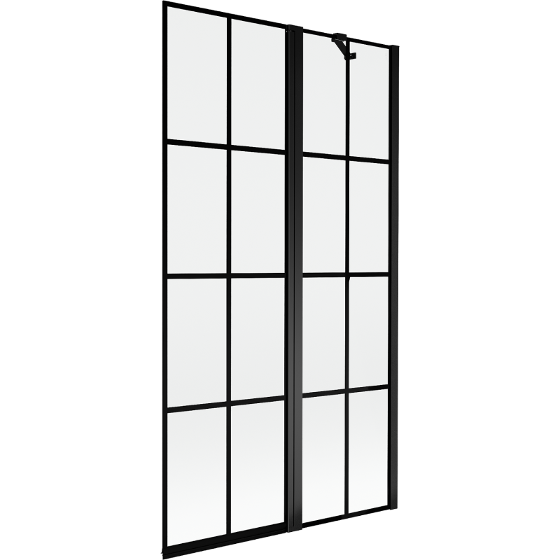Mexen Mist paravan de baie 2-pliabil dreapta 100 x 150 cm, grilaj negru, negru - 8A9-100-011-70-77-P