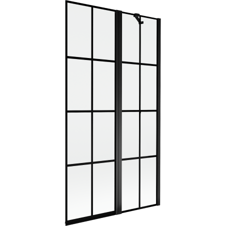Mexen Mist paravan de baie 2-pliabil dreapta 100 x 150 cm, grilaj negru, negru - 8A9-100-011-70-77-P