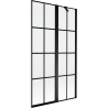 Mexen Mist paravan de cadă cu două panouri dreapta 100 x 150 cm, grilaj negru, negru - 8A9-100-011-70-77-P