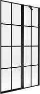 Mexen Mist paravan de cadă cu două panouri dreapta 100 x 150 cm, grilaj negru, negru - 8A9-100-011-70-77-P