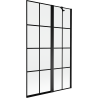 Mexen Mist kádparaván 2-szárnyú jobb 110 x 150 cm, fekete rács, fekete - 8A9-110-011-70-77-P