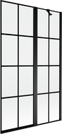 Mexen Mist kádparaván 2-szárnyú jobb 110 x 150 cm, fekete rács, fekete - 8A9-110-011-70-77-P