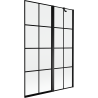 Mexen Mist 2-szárnyú jobbos fürdőkádparaván, 120 x 150 cm, fekete rács, fekete - 8A9-120-011-70-77-P