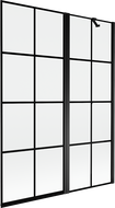 Mexen Mist 2-szárnyas jobb oldali kádparaván 130 x 150 cm, fekete rács, fekete - 8A9-130-011-70-77-P